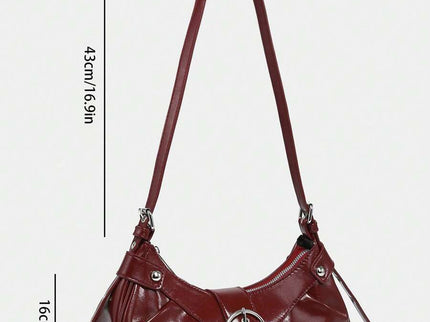 dimension sac en Simili Cuir a bandouliere pour femme bordeau 