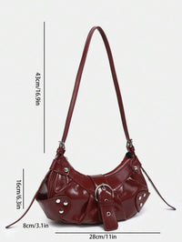 dimension sac en Simili Cuir a bandouliere pour femme bordeau 