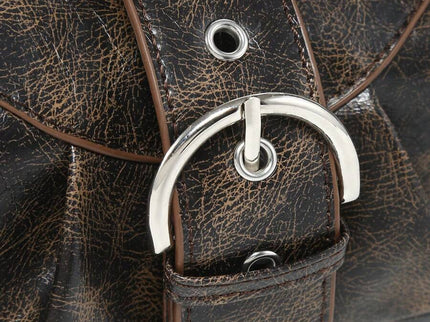 dimension sac en Simili Cuir a bandouliere pour femme marron detail proche detail sangle