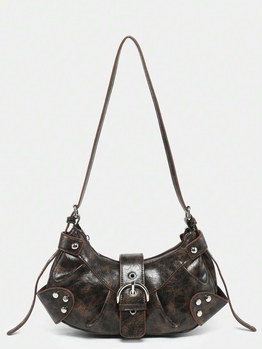 dimension sac en Simili Cuir a bandouliere pour femme marron face