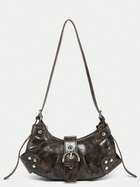 dimension sac en Simili Cuir a bandouliere pour femme marron face