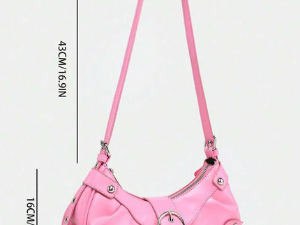 dimension sac en Simili Cuir a bandouliere pour femme rose2