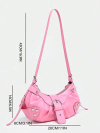 dimension sac en Simili Cuir a bandouliere pour femme rose2