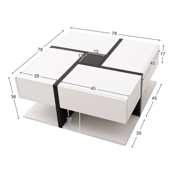 dimension table basse blanche lumina