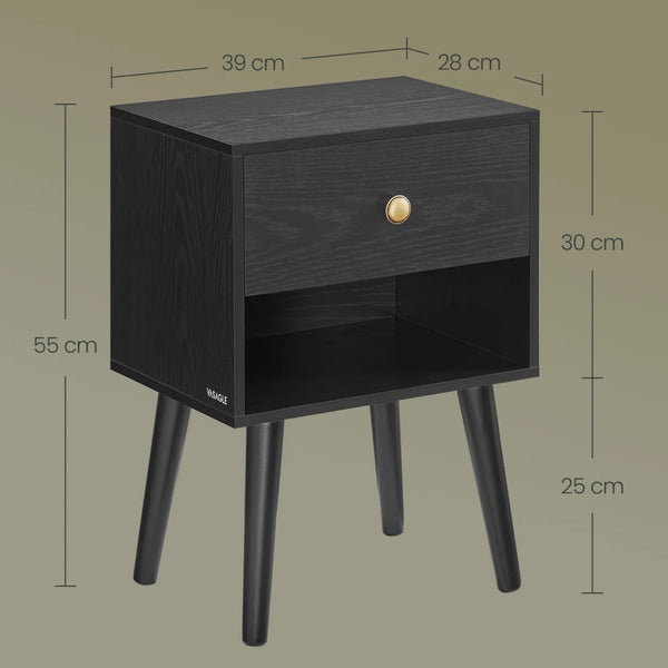 dimension table de chevet pour chambre à coucher avec tiroir et espace de rangement