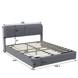 dimensions lit coffre 160x200 cm avec rangement pneumatique