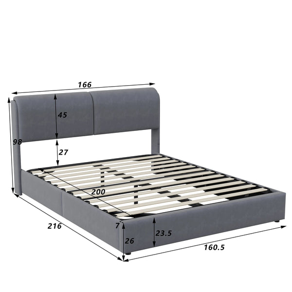 dimensions lit coffre 160x200 cm avec rangement pneumatique
