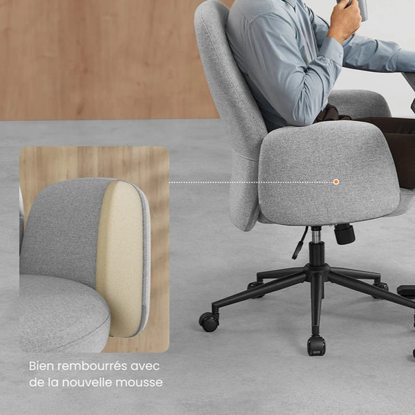 dossier ergonomique respirant du fauteuil de bureau BUAR en tissu coton-lin