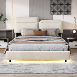 lit NOXA suspendu 140x200 cm avec tête de lit pliable moderne