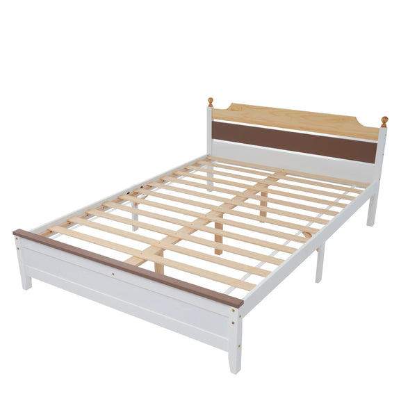 lit PINO bois naturel et blanc pour chambre ado