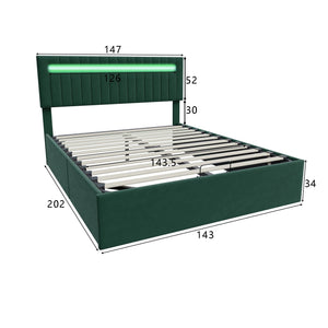 lit double LYNO 160x200 cm avec tête de lit réglable et coffre hydraulique