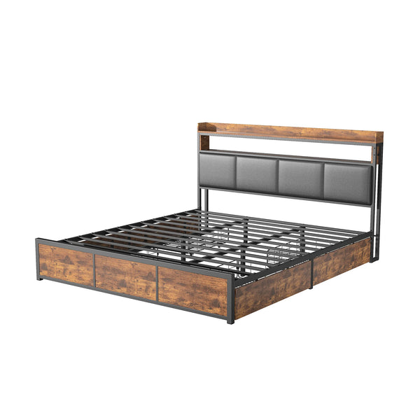 lit double moderne avec tete de lit led