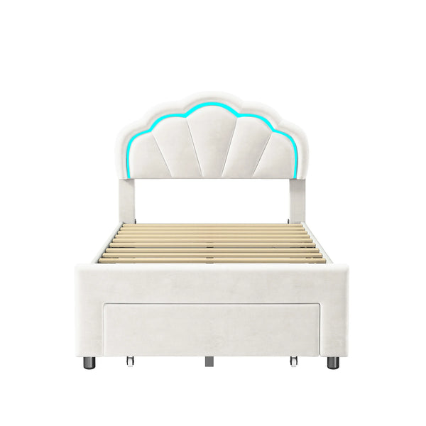 lit enfant moderne NELY avec tiroirs de rangement sur roulettes