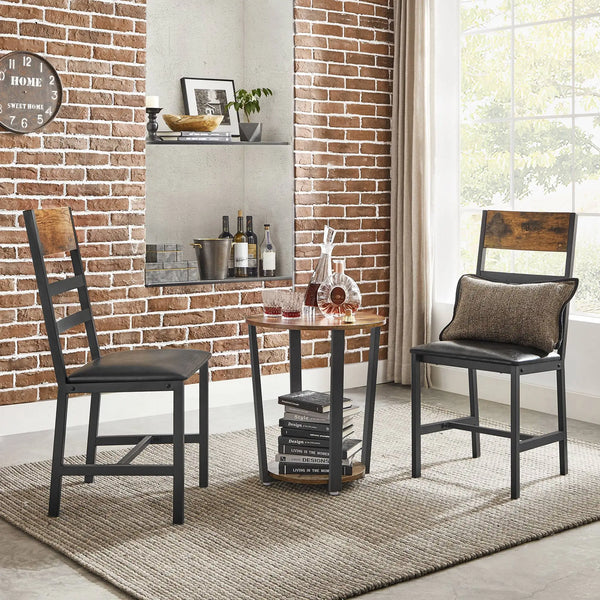 lot de 2 chaises CHAUO en bois et métal pour salle à manger