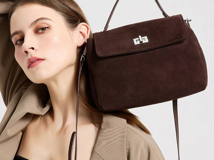 Lyséa Suede Leather Top Handle Handbag