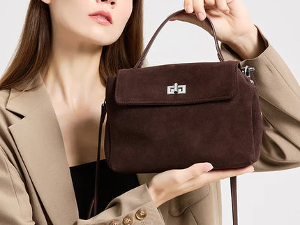 Lyséa Suede Leather Top Handle Handbag