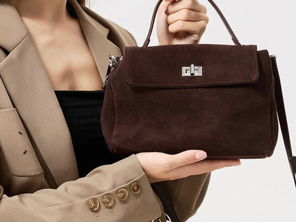 Lyséa Suede Leather Top Handle Handbag