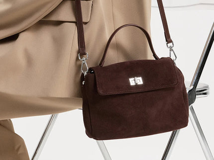 Lyséa Suede Leather Top Handle Handbag