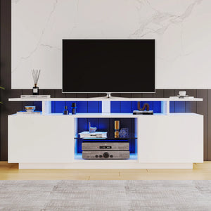 meuble TV LYRA pour écran 60 pouces avec éclairage LED et compartiments