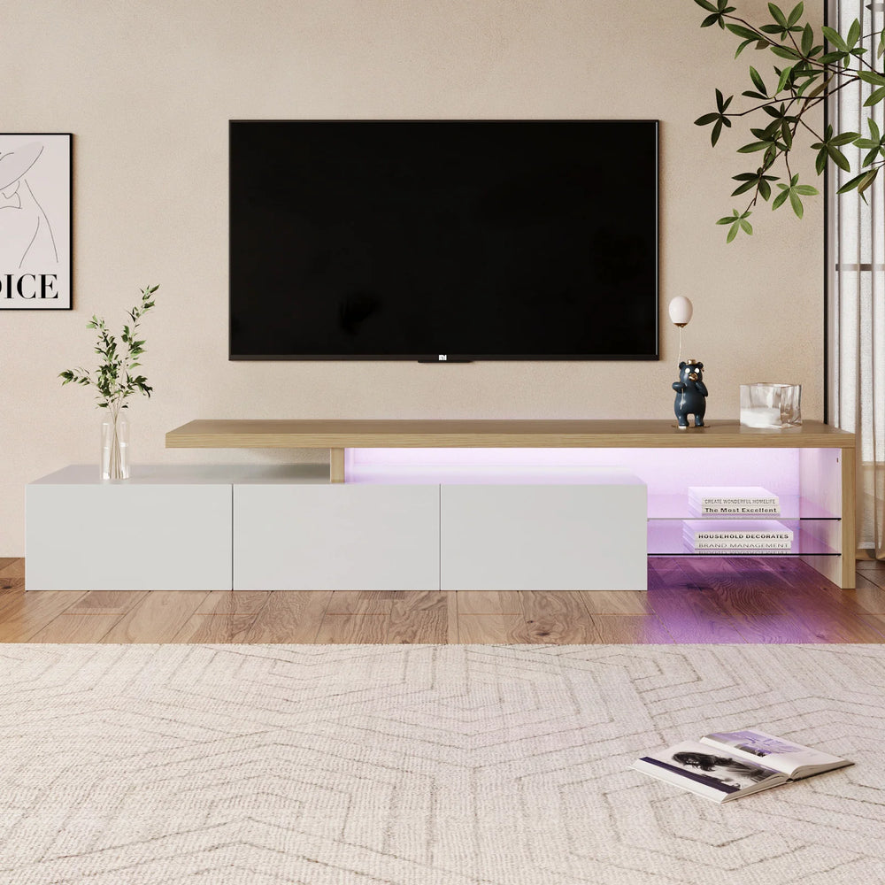 meuble TV ORION moderne 200 cm avec LED multicolores