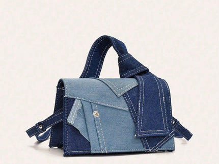 mini sac bandoulière femme style denim multicolore
