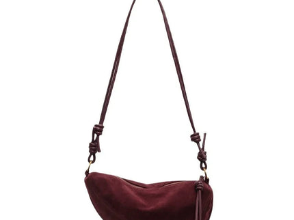 Nélia Faux Suede Half-Moon Shoulder Handbag