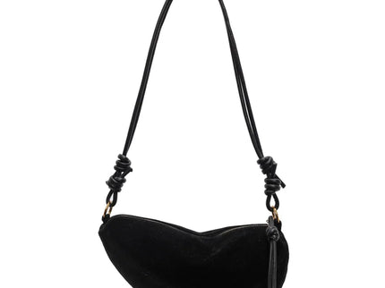 Nélia Faux Suede Half-Moon Shoulder Handbag