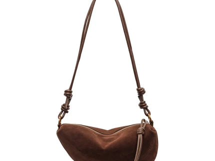 Nélia Faux Suede Half-Moon Shoulder Handbag