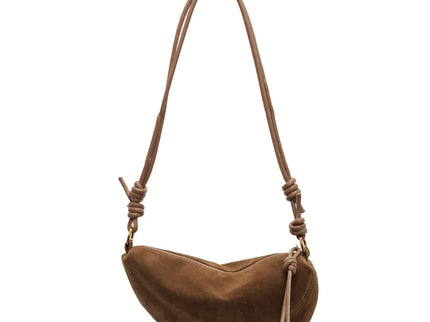 Nélia Faux Suede Half-Moon Shoulder Handbag