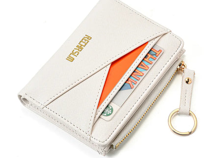 portefeuille femme compact similicuir fermeture zippée