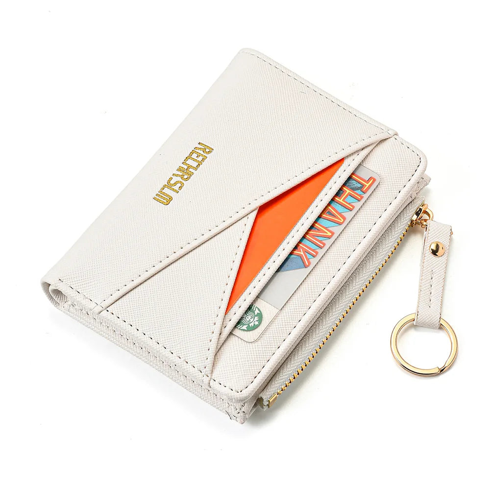 portefeuille femme compact similicuir fermeture zippée