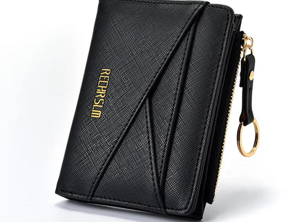 portefeuille femme compact similicuir fermeture zippée 2