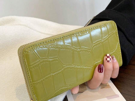 portefeuille femme ecaille crocodile croci vert