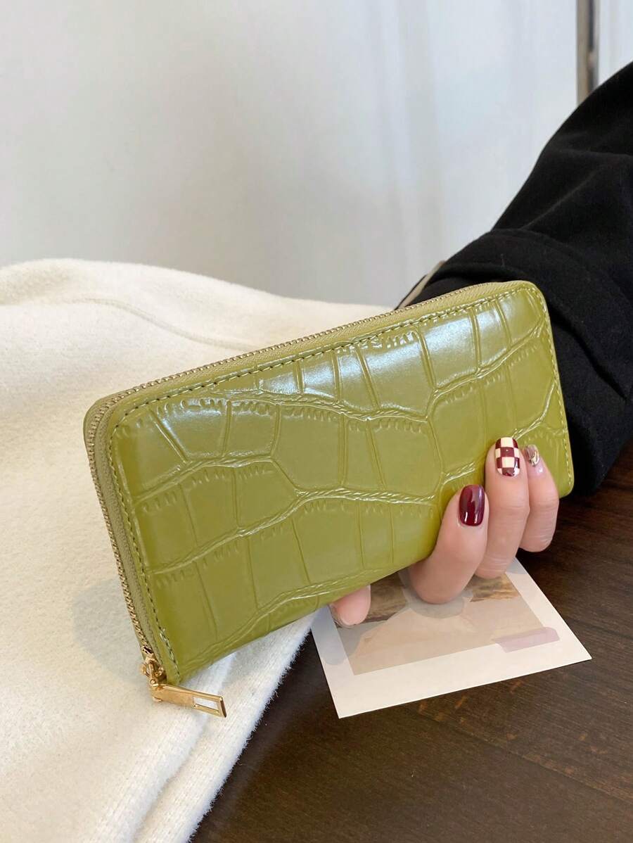 portefeuille femme ecaille crocodile croci vert