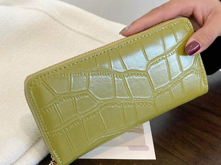 portefeuille femme ecaille crocodile croci vert 2