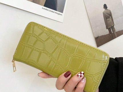portefeuille femme ecaille crocodile croci vert 3