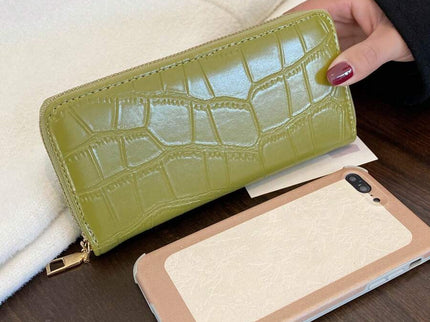 portefeuille femme ecaille crocodile croci vert 4