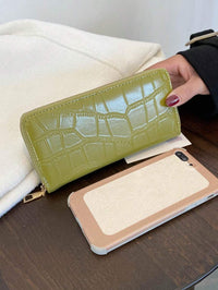 portefeuille femme ecaille crocodile croci vert 4