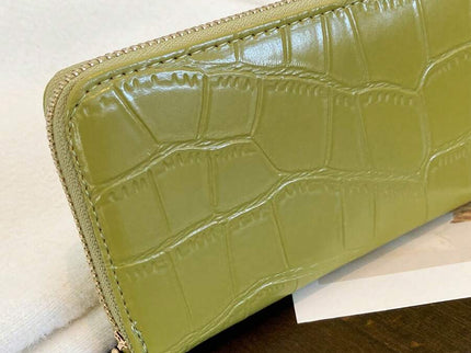 portefeuille femme ecaille crocodile croci vert 5