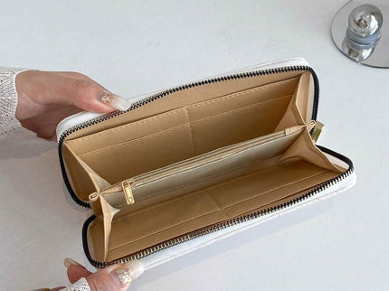 portefeuille fermeture éclair uli blanc interieur poche