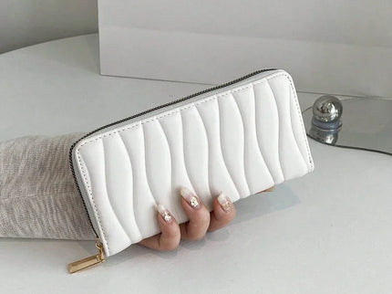 portefeuille fermeture éclair uli blanc main