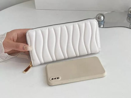 portefeuille fermeture éclair uli blanc taille