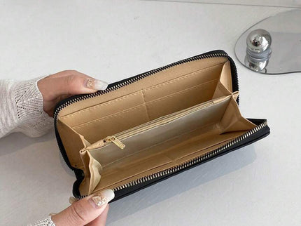 portefeuille fermeture éclair uli noir interieur capacite et poche