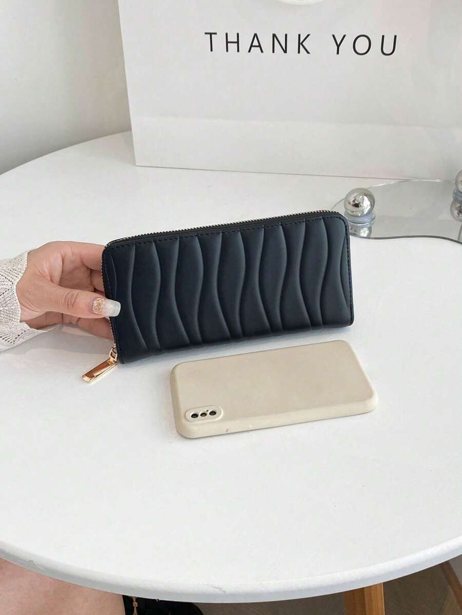 portefeuille fermeture éclair uli noir telephone taille