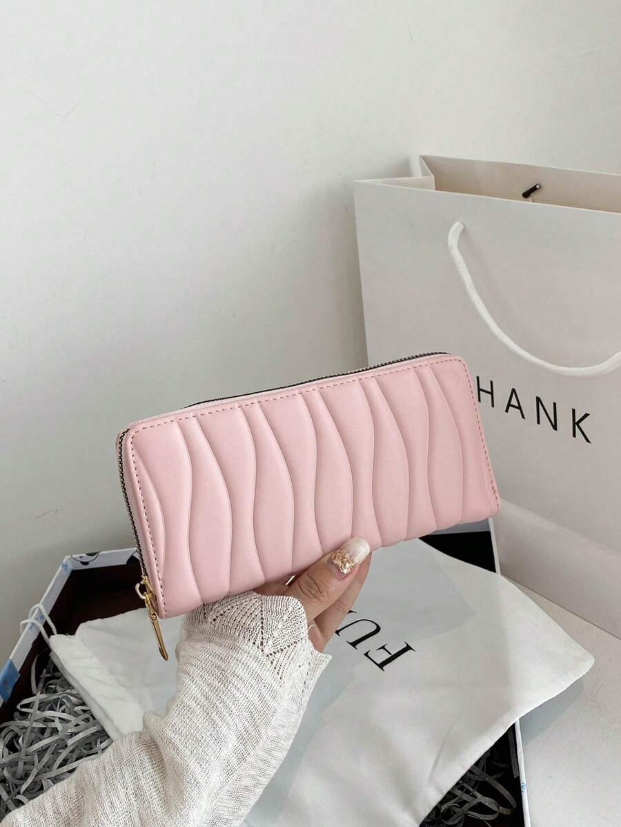 portefeuille fermeture éclair uli rose