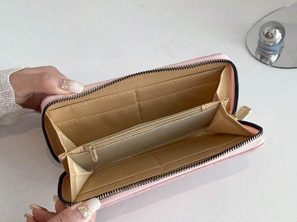 portefeuille fermeture éclair uli rose interieur capactie 