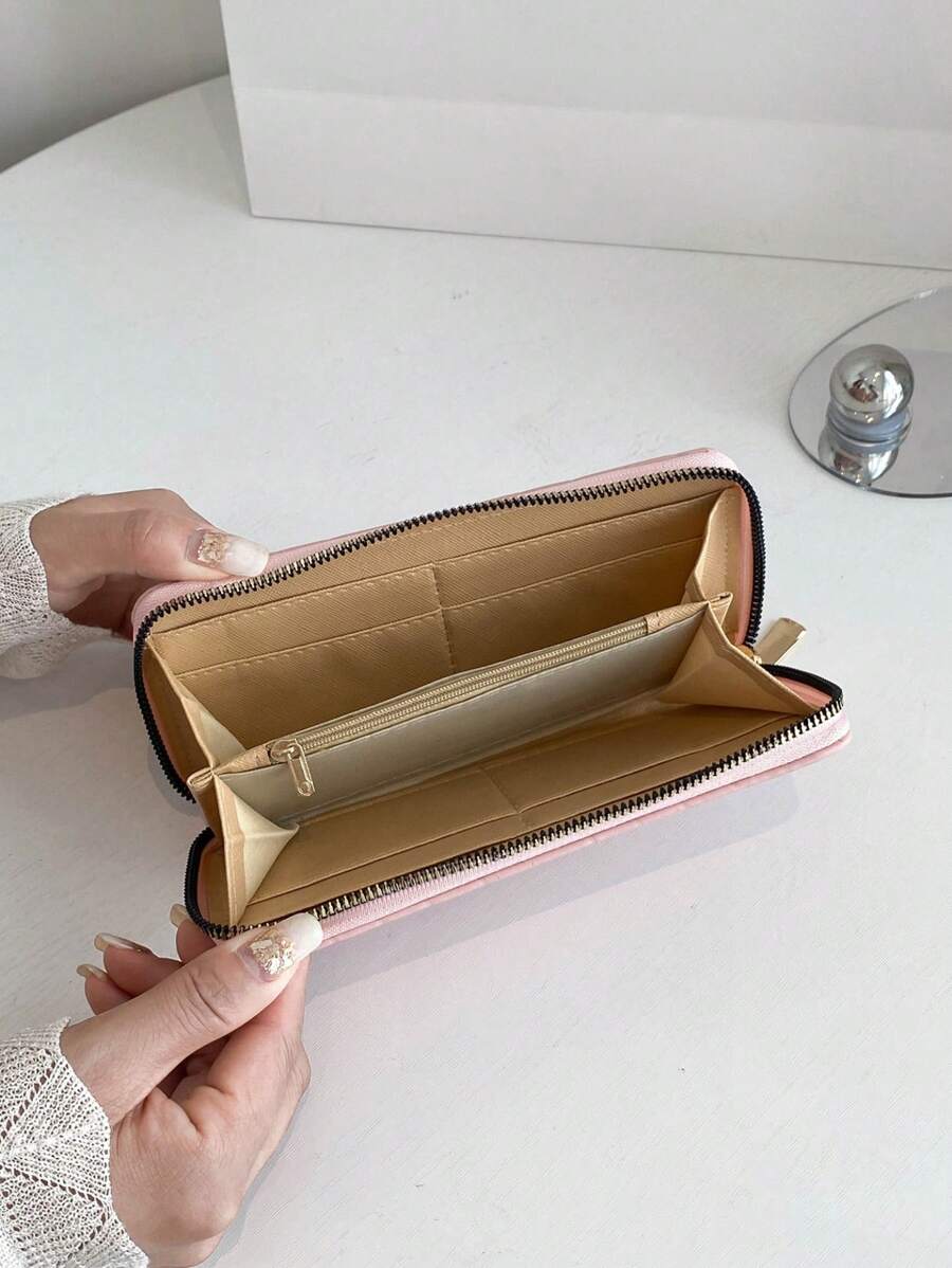 portefeuille fermeture éclair uli rose interieur capactie 