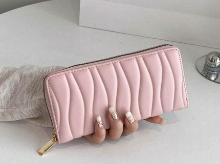 portefeuille fermeture éclair uli rose main 2