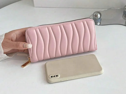 portefeuille fermeture éclair uli rose taille