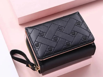 portefeuille noir coeur brode
